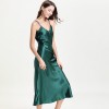 Cross-border direct supply imitation silk nightgown ladies summer suspenders skirt V-neck sexy long pajamas home manufacturers supply