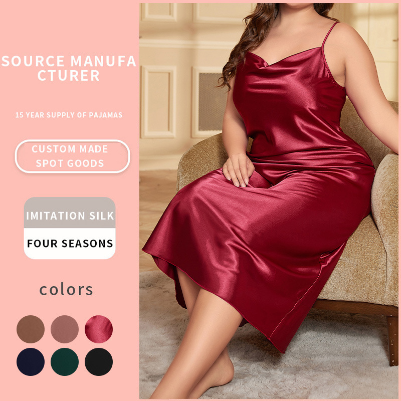 Cross-border Summer Sexy dress Plus Fat Plus Loose Casual Home Clothes Thin Fashionable Printed Home Nightdress