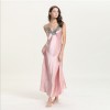 Simulated Silk Pajamas for Women, Lace Sexy V-Neck Long Suspender Nightgown, Pajamas, Home Clothes, Drop Shipping
