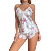 Printed Ice Silk Pajamas Set Sexy Suspender Shorts Two-Piece Set Casual Thin Home Clothes