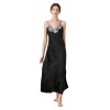 Simulated Silk Pajamas for Women, Lace Sexy V-Neck Long Suspender Nightgown, Pajamas, Home Clothes, Drop Shipping