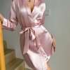Sexy Solid Color Pajamas Summer Thin Breathable Sling dress Home Clothes New Ice Silk Pajamas for Women