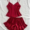 Dannilin Ice Silk Pajamas Women’s Sexy Sling Shorts Two-Piece Set Home Clothes Summer Silk Nightgown