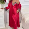 Women’s Autumn and Winter Mid-length Hanging Skirt Jacket Two-piece Casual Home Clothes Women’s Silk Lace-up Sexy suit
