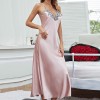 Summer comfortable imitation silk nightgown, women's sexy suspender nightgown, ice silk nightgown, long skirt, home clothing wholesale
