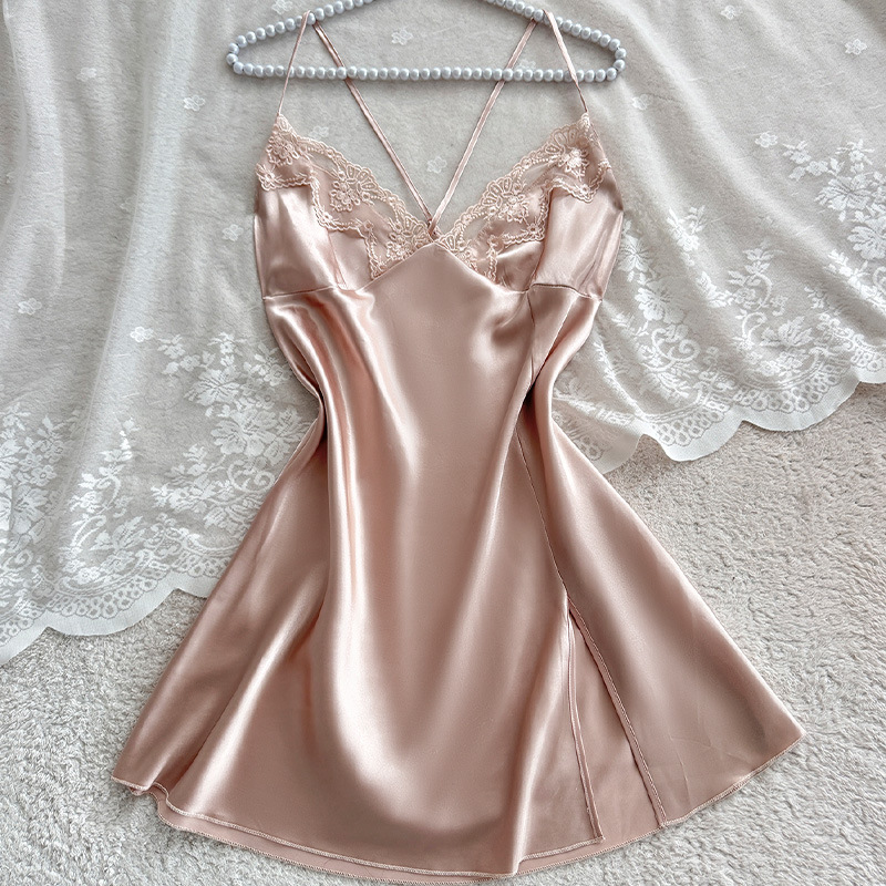 Amazon’s New Women’s Suspender Nightgown, Lace-Trimmed Sexy Nightgown, Comfortable Home Wear, Casual Nightgown, Bathrobe