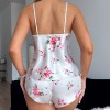 Printed Ice Silk Pajamas Set Sexy Suspender Shorts Two-Piece Set Casual Thin Home Clothes