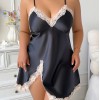 plus size Women’s Backless Sexy Slip Skirt Imitation Silk Nightgown Casual Loose Home Wear Thin Ice Silk Pajamas