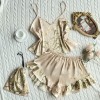 Danny Linchun Summer Silk Pajamas Two-Piece Set Fashion Printed Shorts Home Clothes suit Sexy Slip Skirt